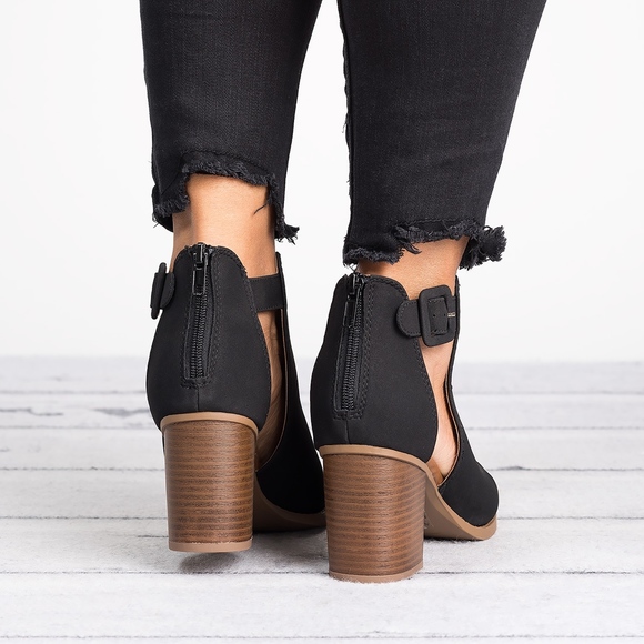 Black Cut Out Booties - Picture 3 of 4